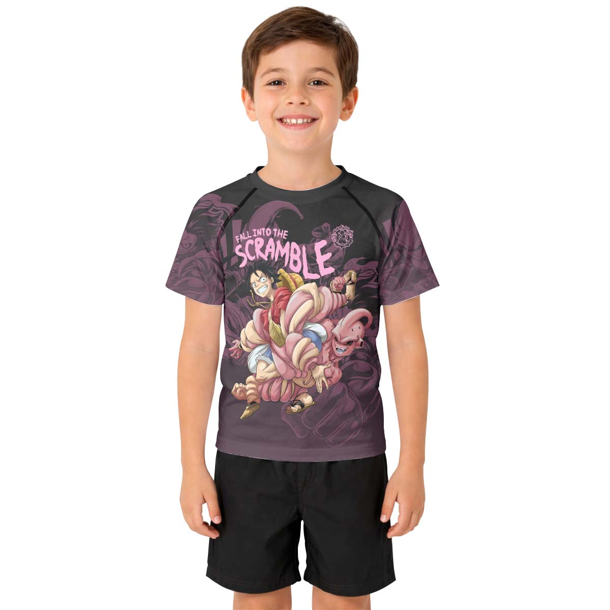  Luffy Versus Kid Buu Kids Rash Guard
