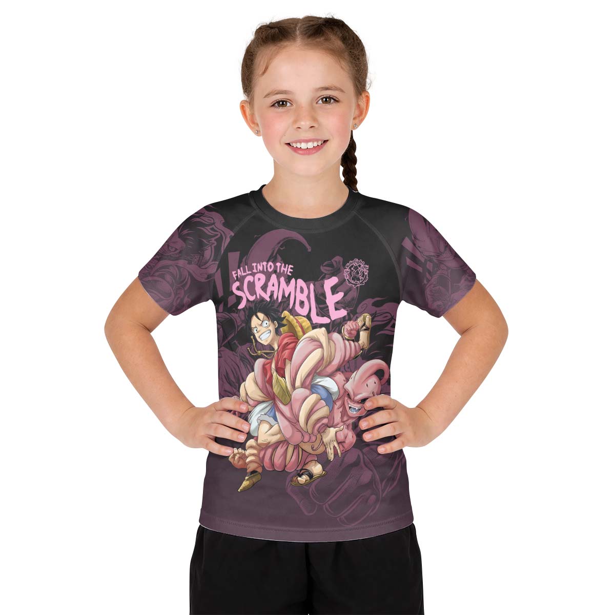  Luffy Versus Kid Buu Kids Rash Guard