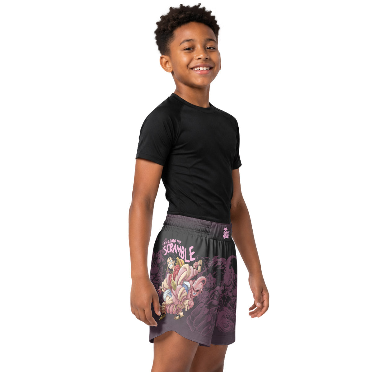 Luffy Versus Kid Buu Kids Grappling Shorts