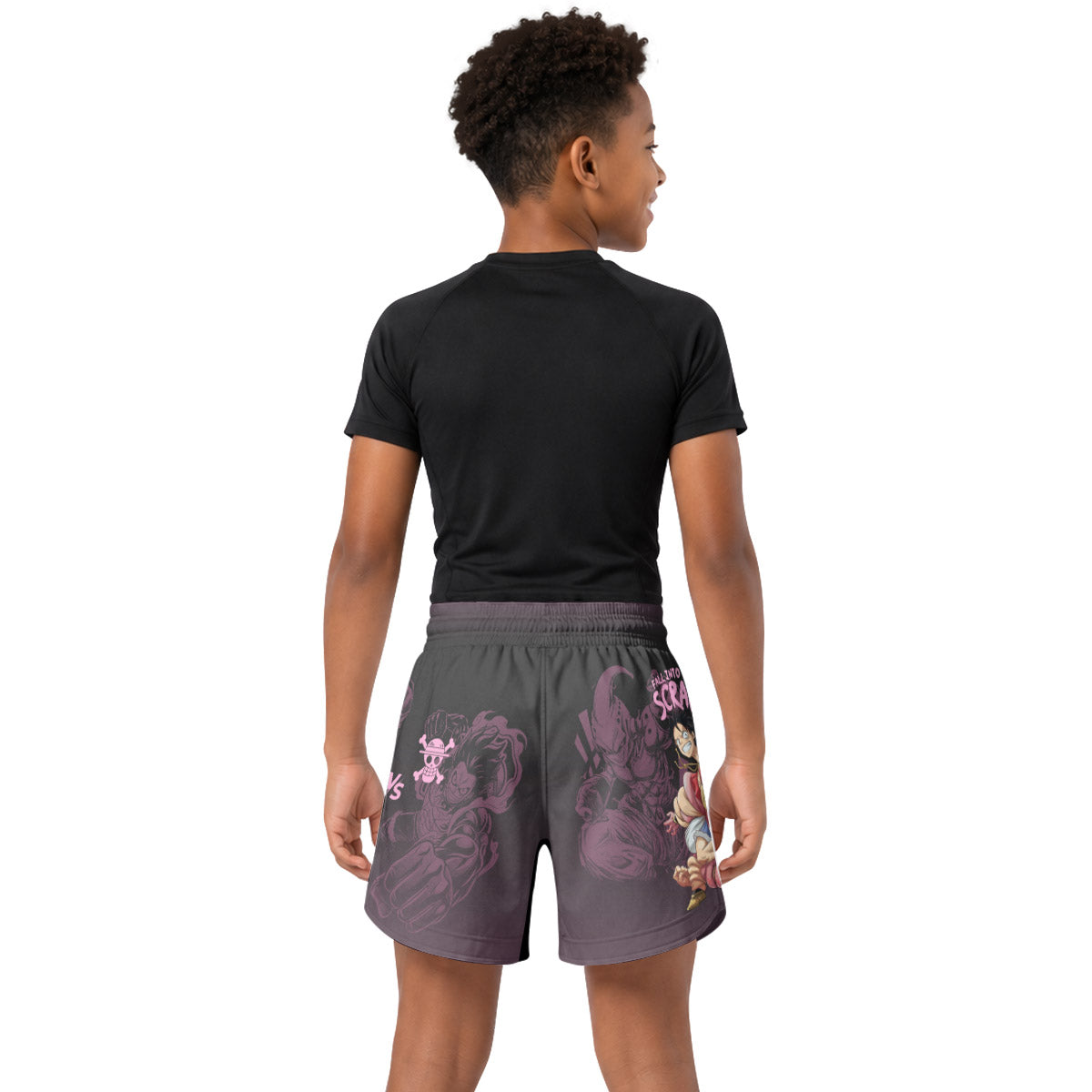 Luffy Versus Kid Buu Kids Grappling Shorts