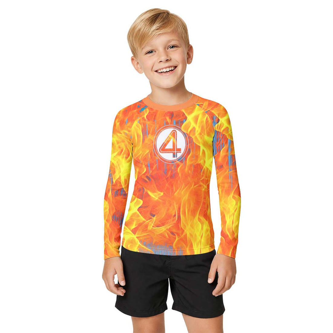  Marvel Fantastic 4 Human Torch Kid Rash Guard