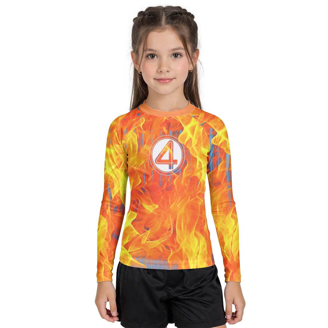  Marvel Fantastic 4 Human Torch Kid Rash Guard