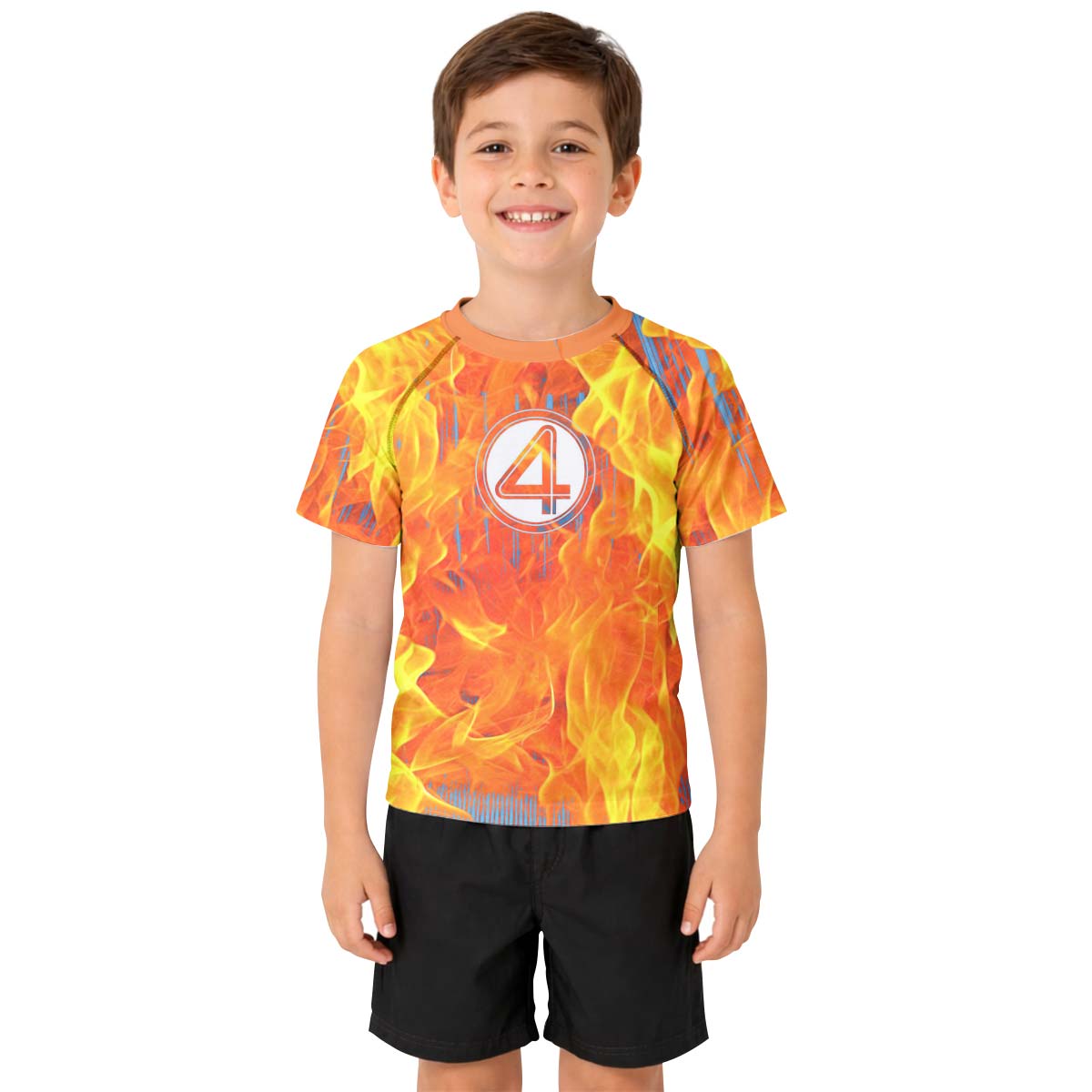  Marvel Fantastic 4 Human Torch Kid Rash Guard