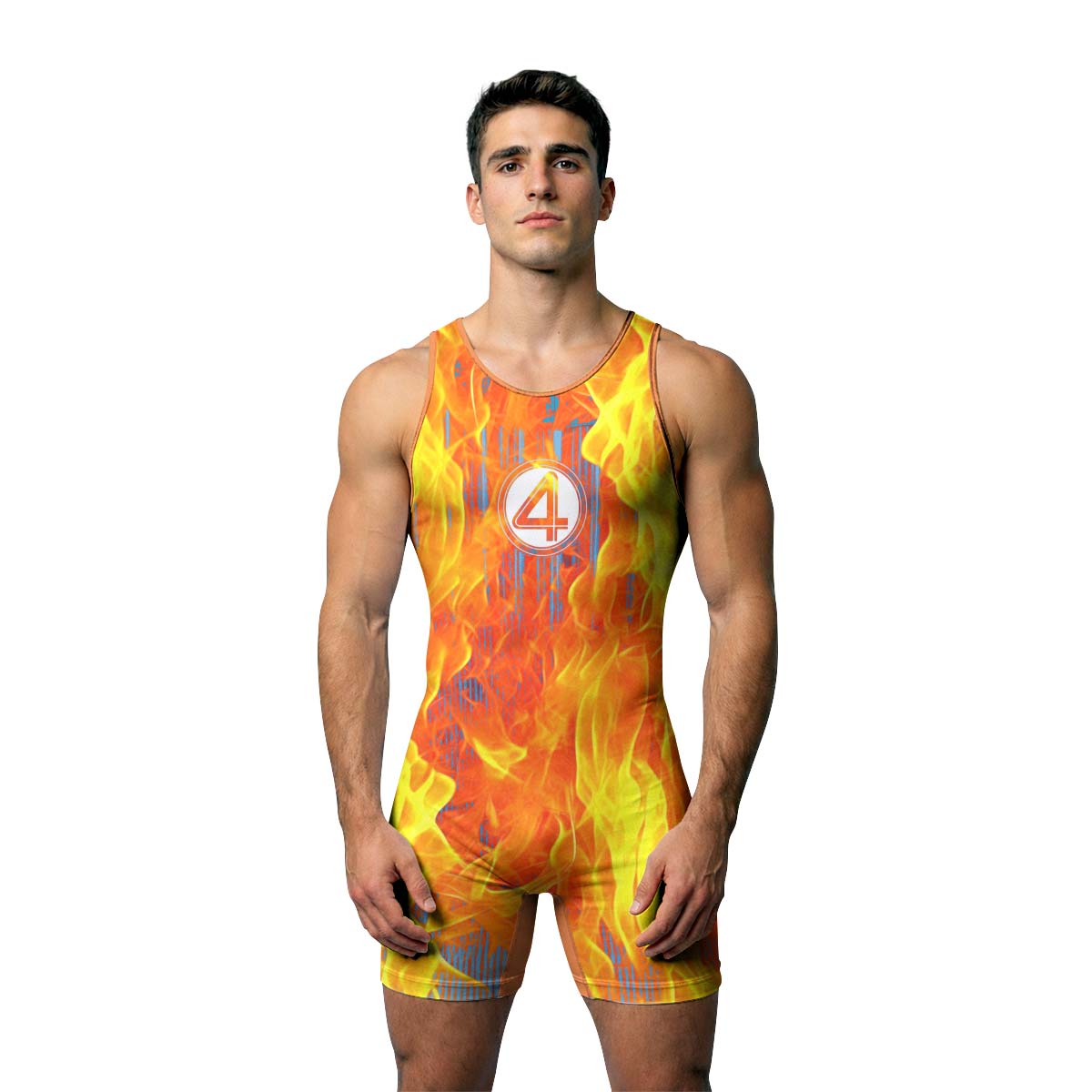  Marvel Fantastic 4 Human Torch Wrestling Singlet