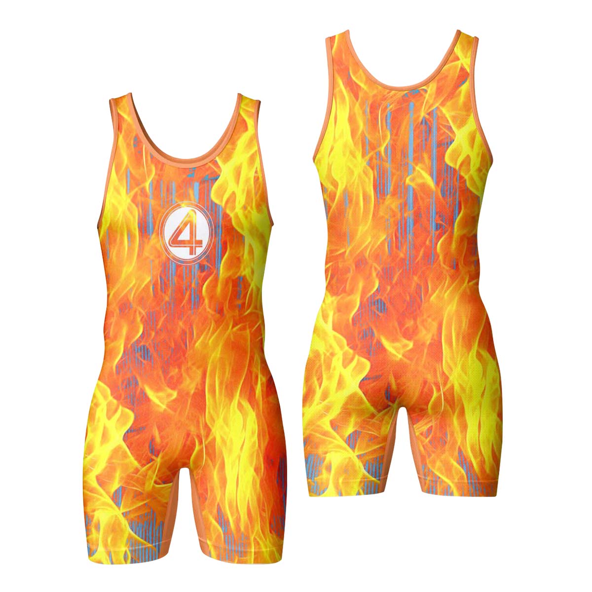  Marvel Fantastic 4 Human Torch Wrestling Singlet