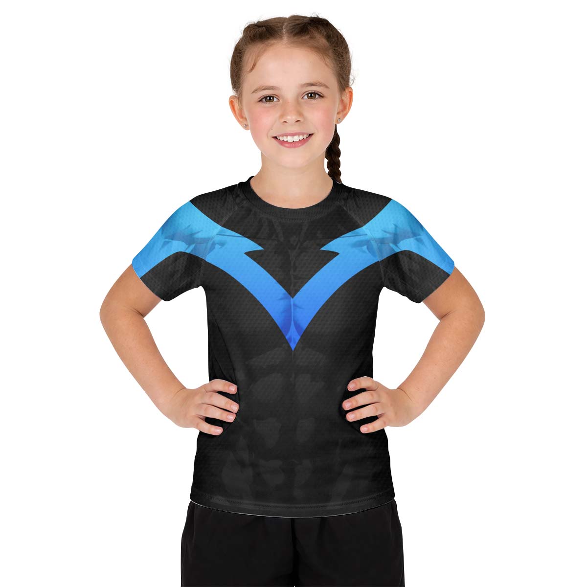  Nightwing Cosplay Kids Rash Guard