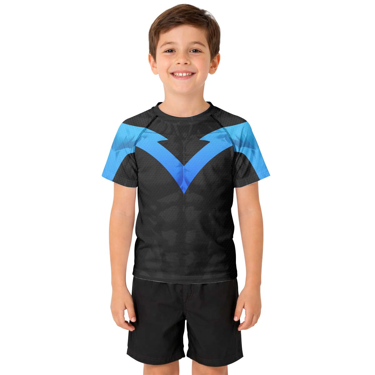  Nightwing Cosplay Kids Rash Guard