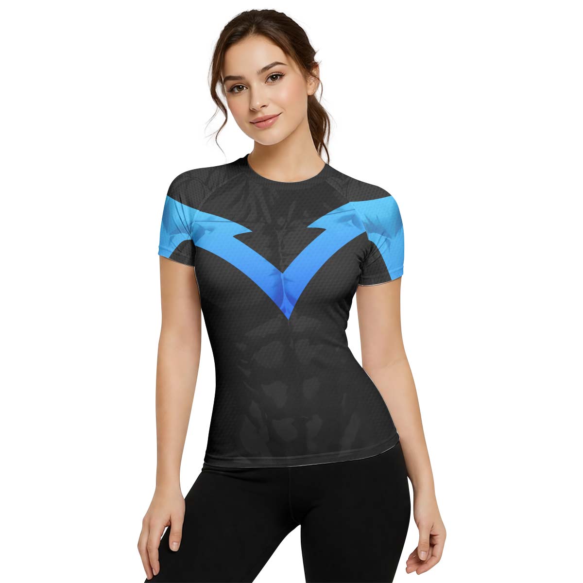  Nightwing Cosplay Rash Guard