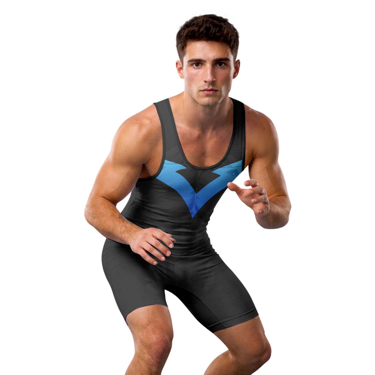  Nightwing Cosplay Wrestling Singlet