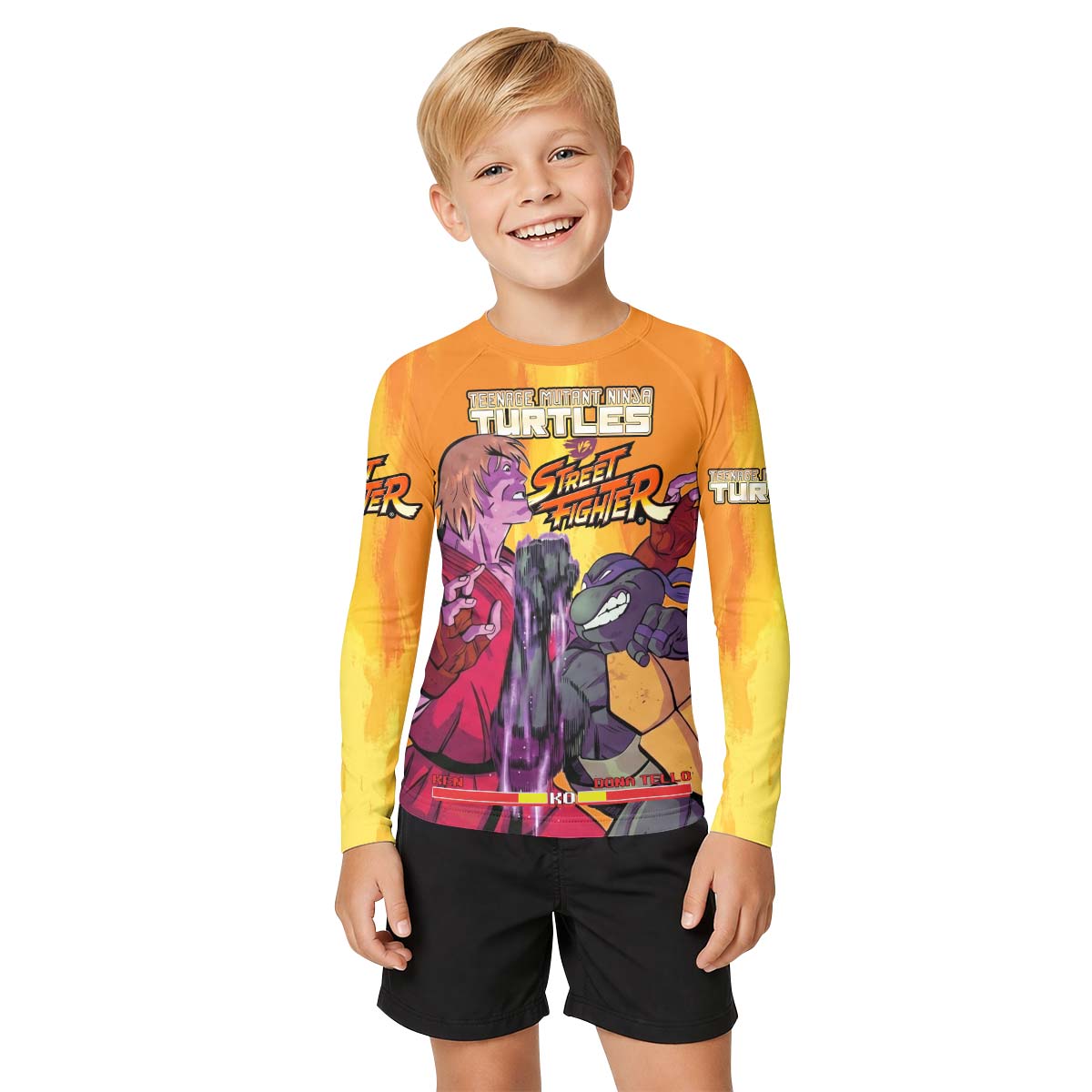 Ninja Turtle Versus Street Fighter Kid Rash Guard