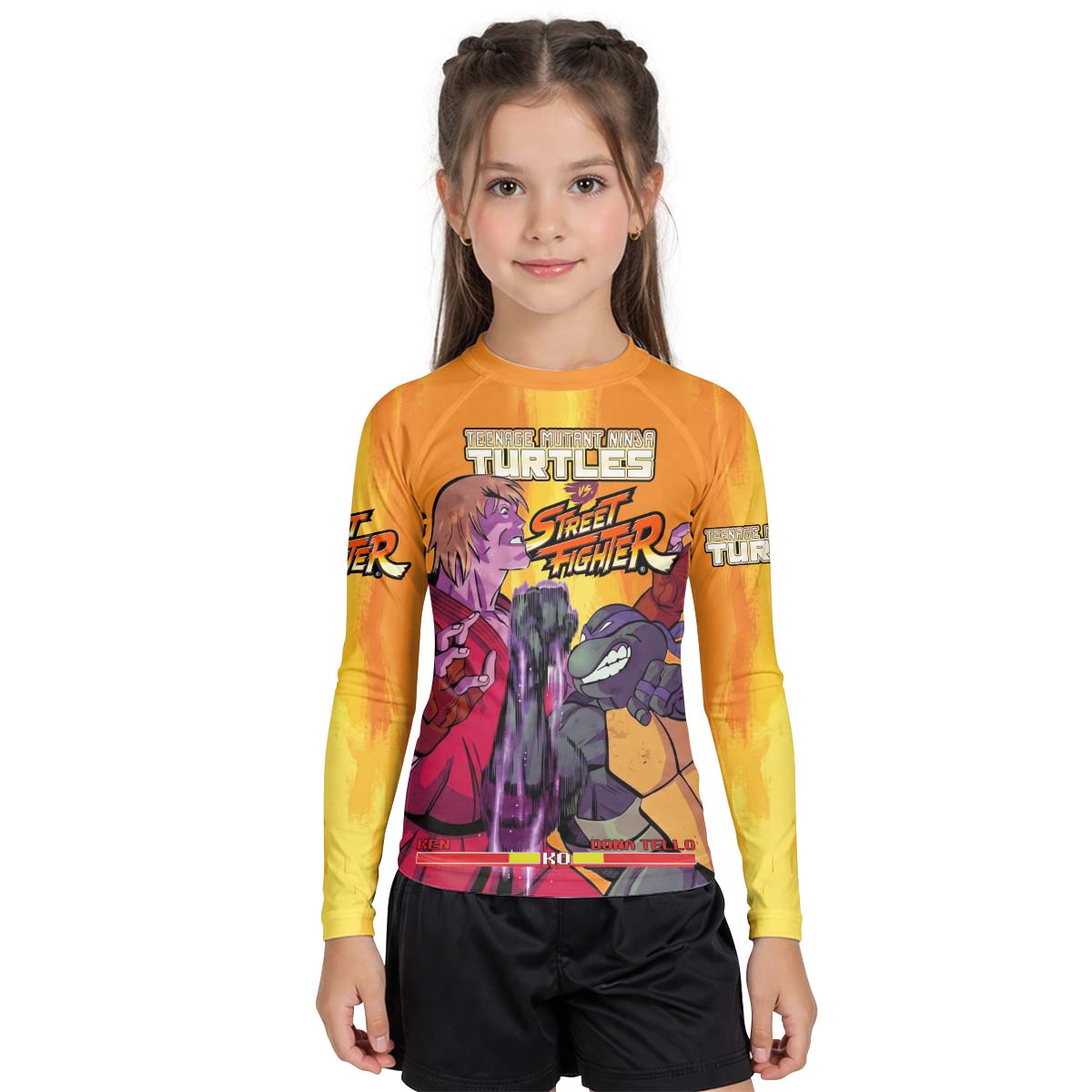 Ninja Turtle Versus Street Fighter Kid Rash Guard
