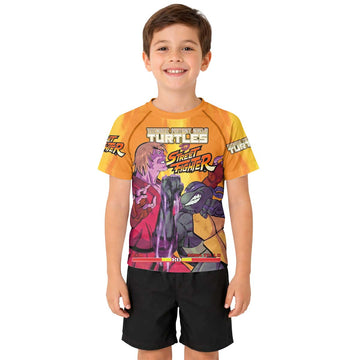 Ninja Turtle Versus Street Fighter Kid Rash Guard
