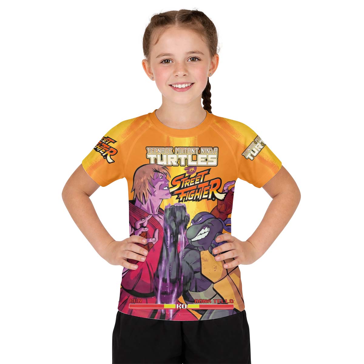 Ninja Turtle Versus Street Fighter Kid Rash Guard