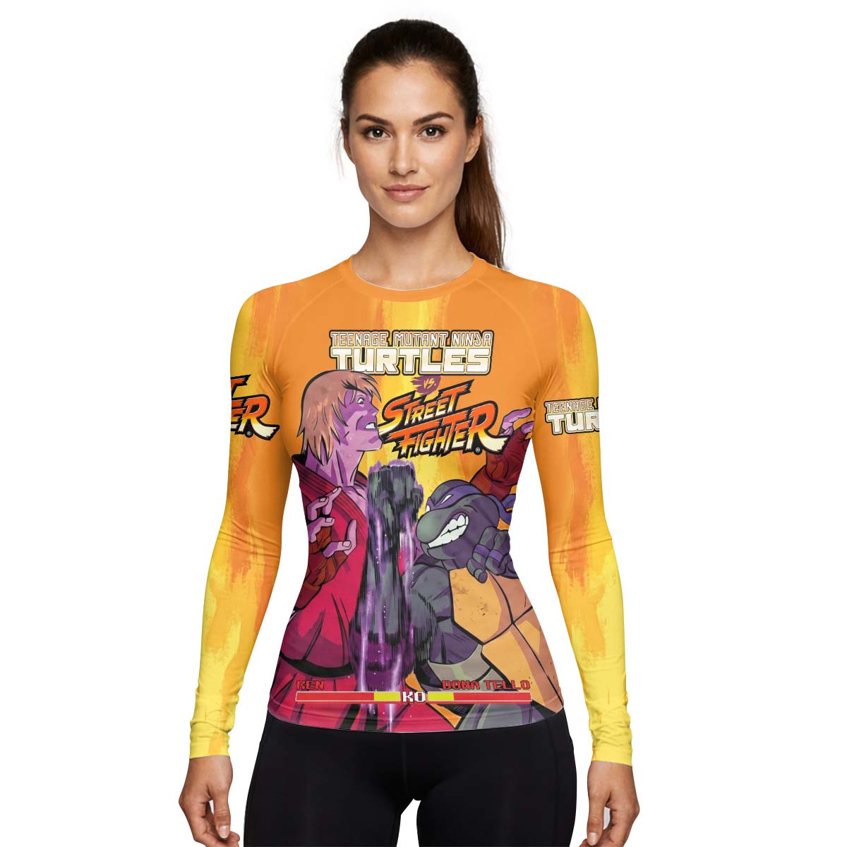 Ninja Turtle Versus Street Fighter Rash Guard