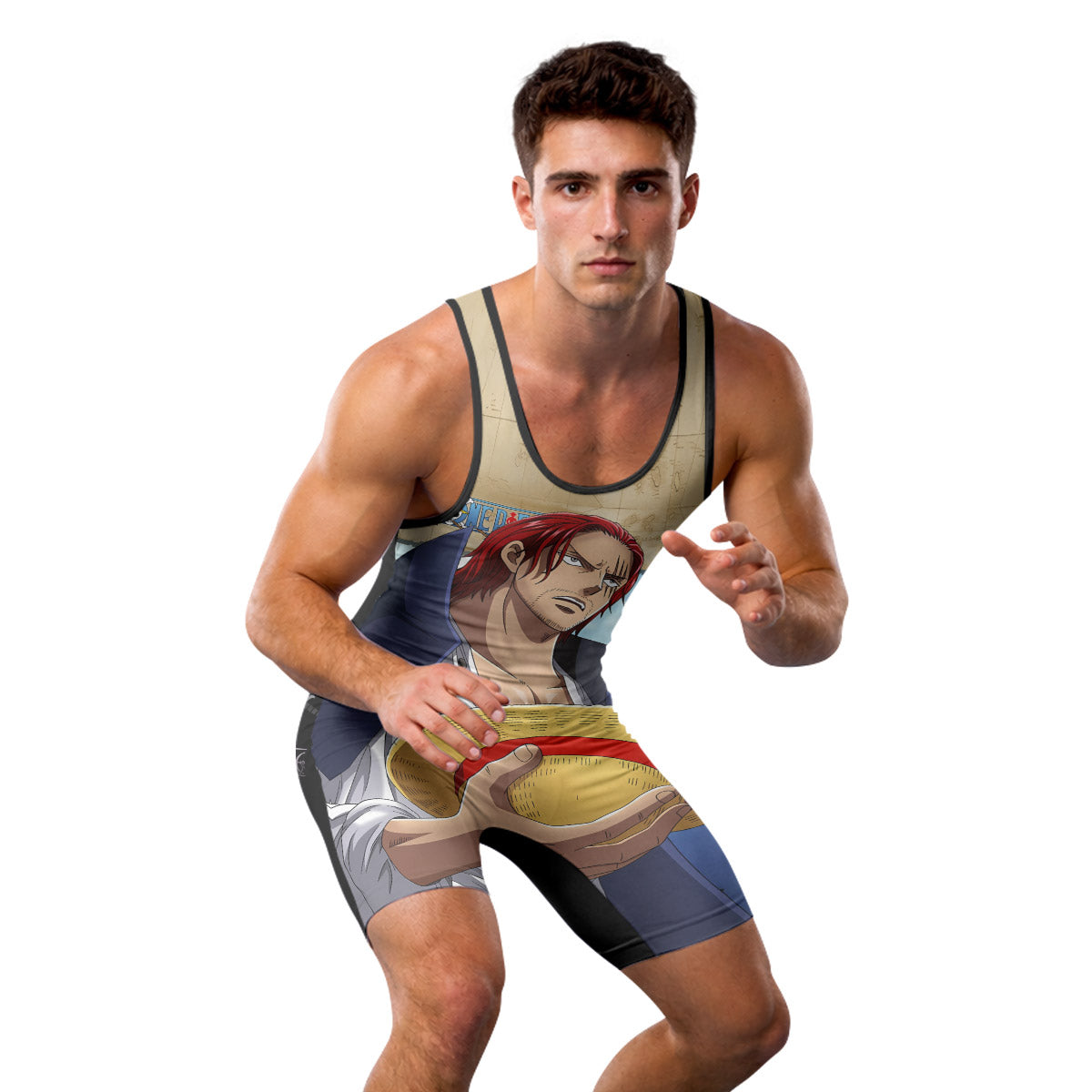 One Piece Four Emperor Shanks Wrestling Singlet