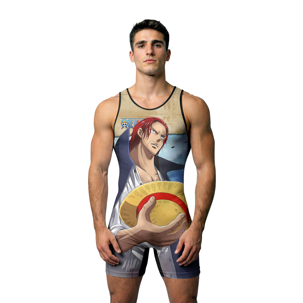 One Piece Four Emperor Shanks Wrestling Singlet