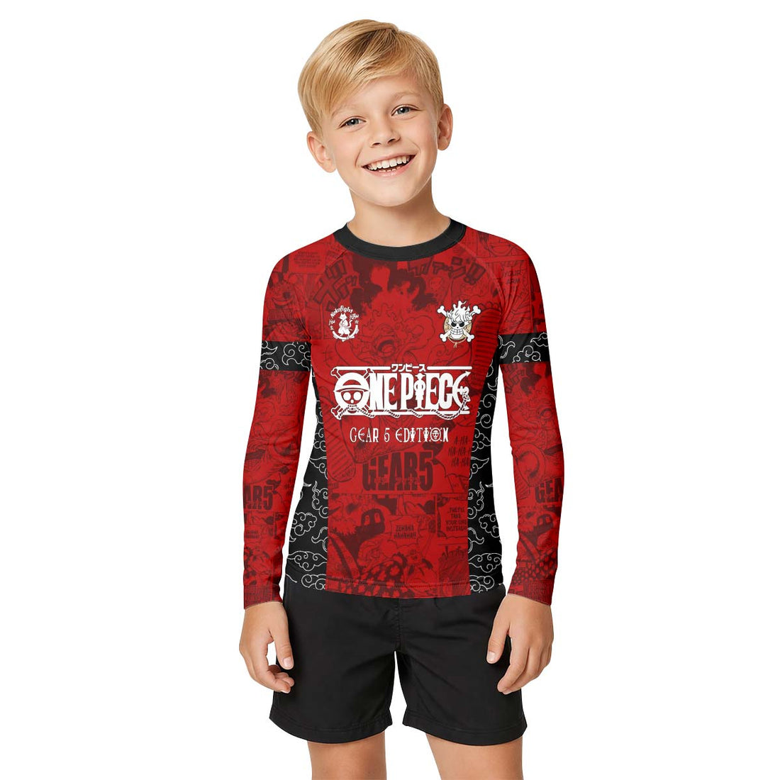 One Piece Luffy Gear 5 Kid Rash Guard