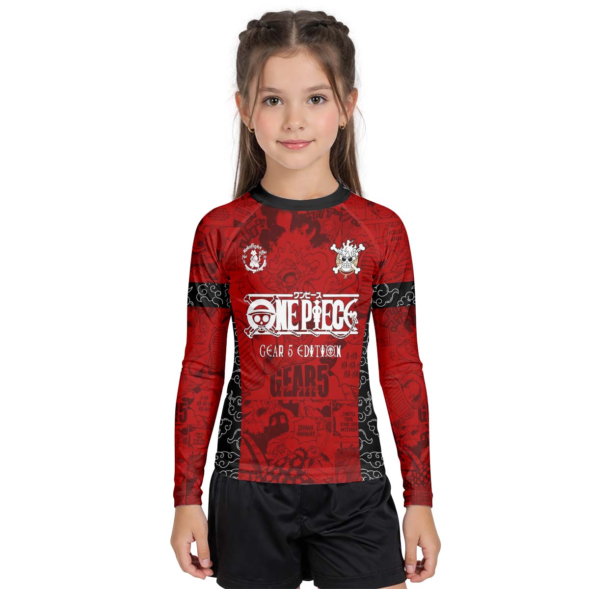 One Piece Luffy Gear 5 Kid Rash Guard