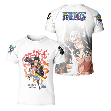 One Piece Luffy Gear Fourth Kid Rash Guard
