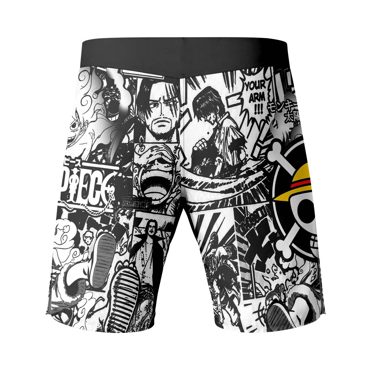  One Piece Manga Black Fight Shorts