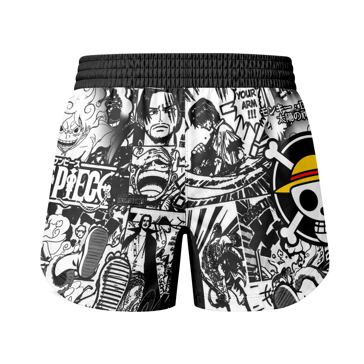  One Piece Manga Black Grappling Shorts