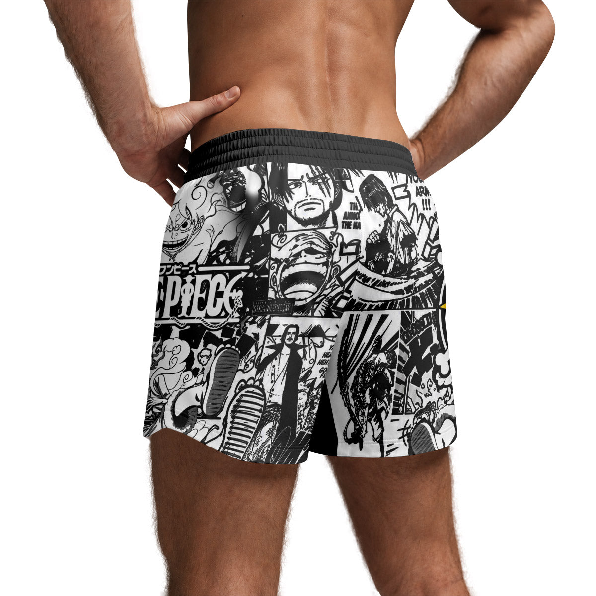  One Piece Manga Black Grappling Shorts