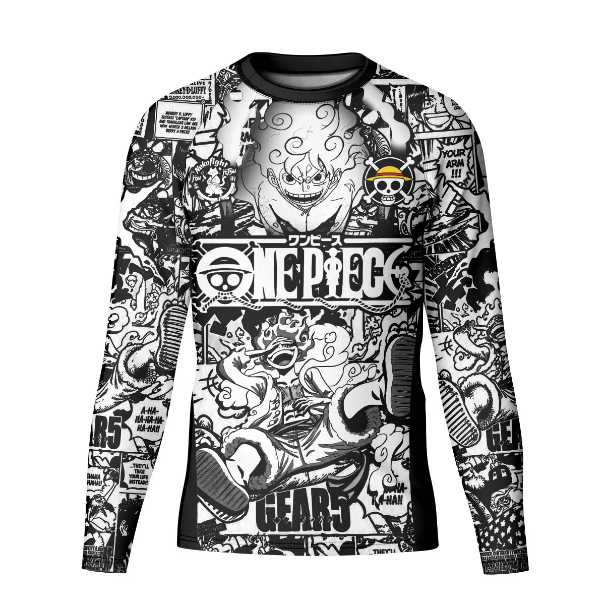 One Piece Manga Black Kids Rash Guard
