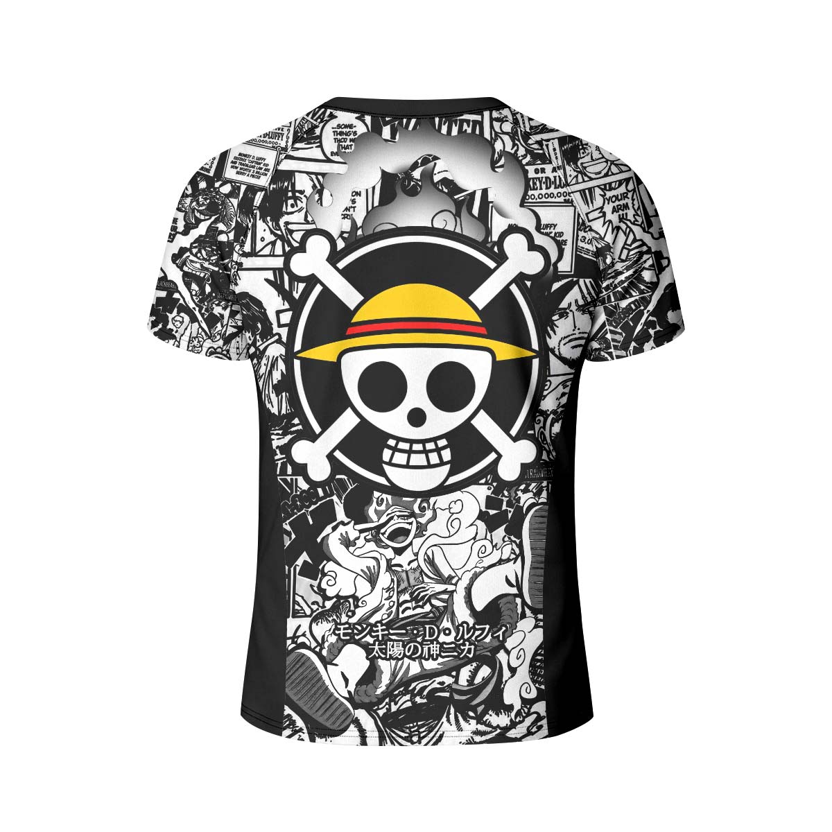 One Piece Manga Black Kids Rash Guard