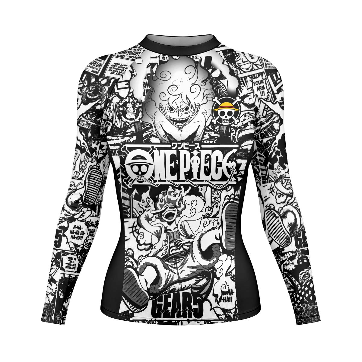  One Piece Manga Black Rash Guard