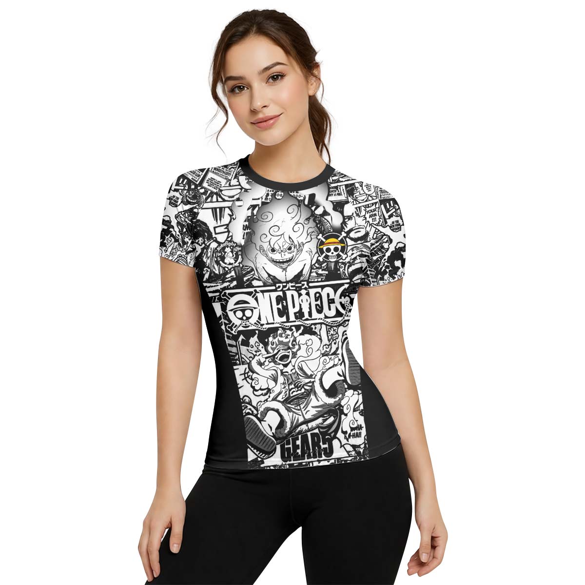  One Piece Manga Black Rash Guard
