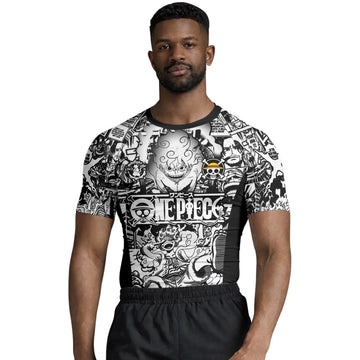One Piece Manga Black Rash Guard