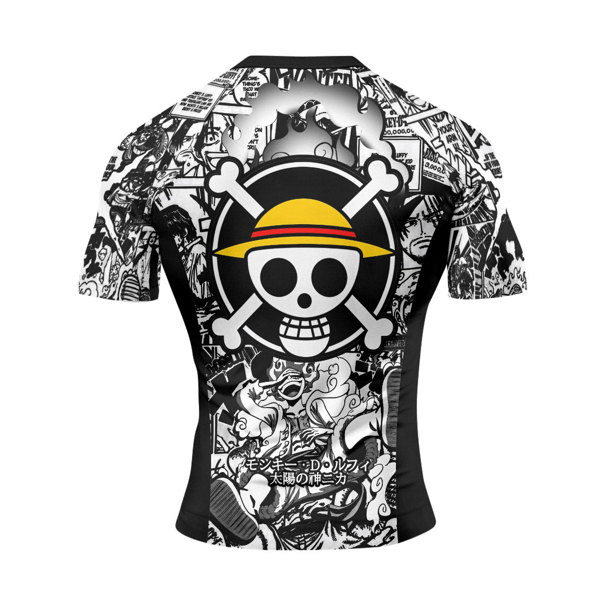 One Piece Manga Black Rash Guard