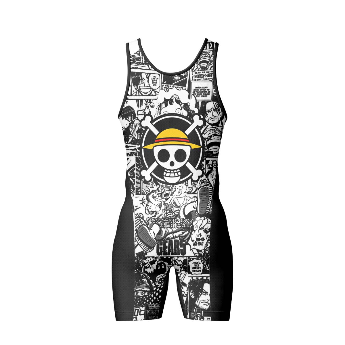 One Piece Manga Black Wrestling Singlet