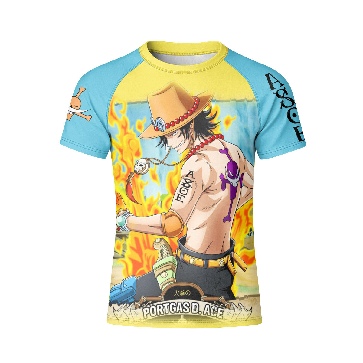One Piece Portgas D Ace Kid Rash Guard