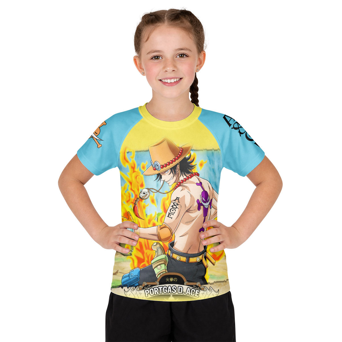 One Piece Portgas D Ace Kid Rash Guard