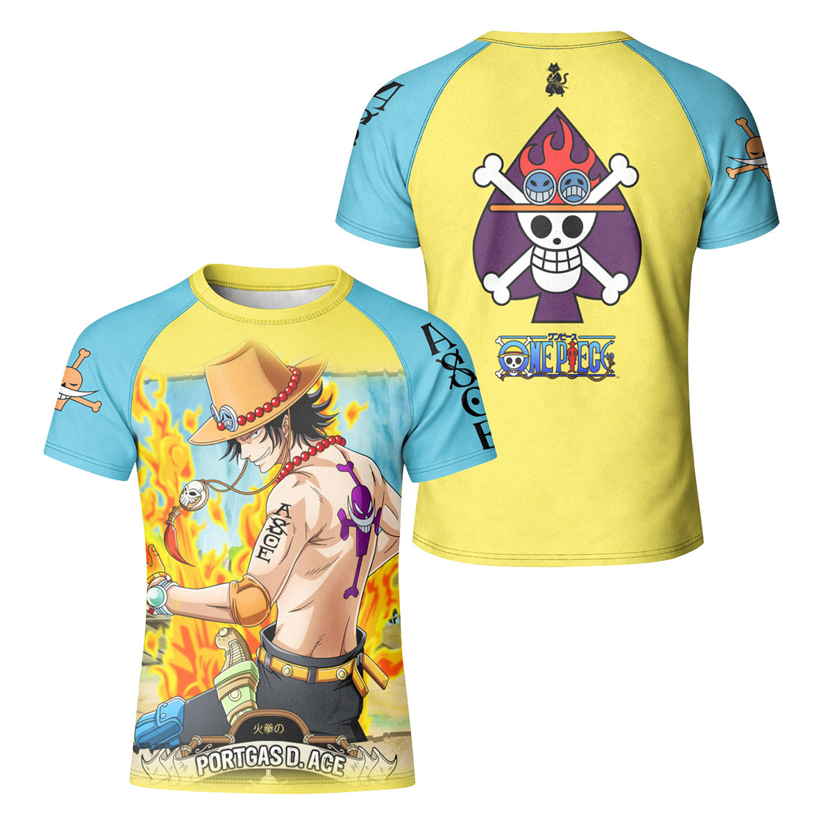 One Piece Portgas D Ace Kid Rash Guard