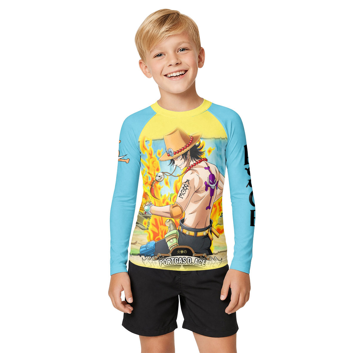 One Piece Portgas D Ace Kid Rash Guard