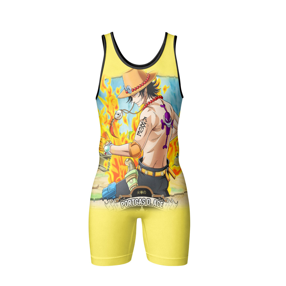 One Piece Portgas D Ace Wrestling Singlet