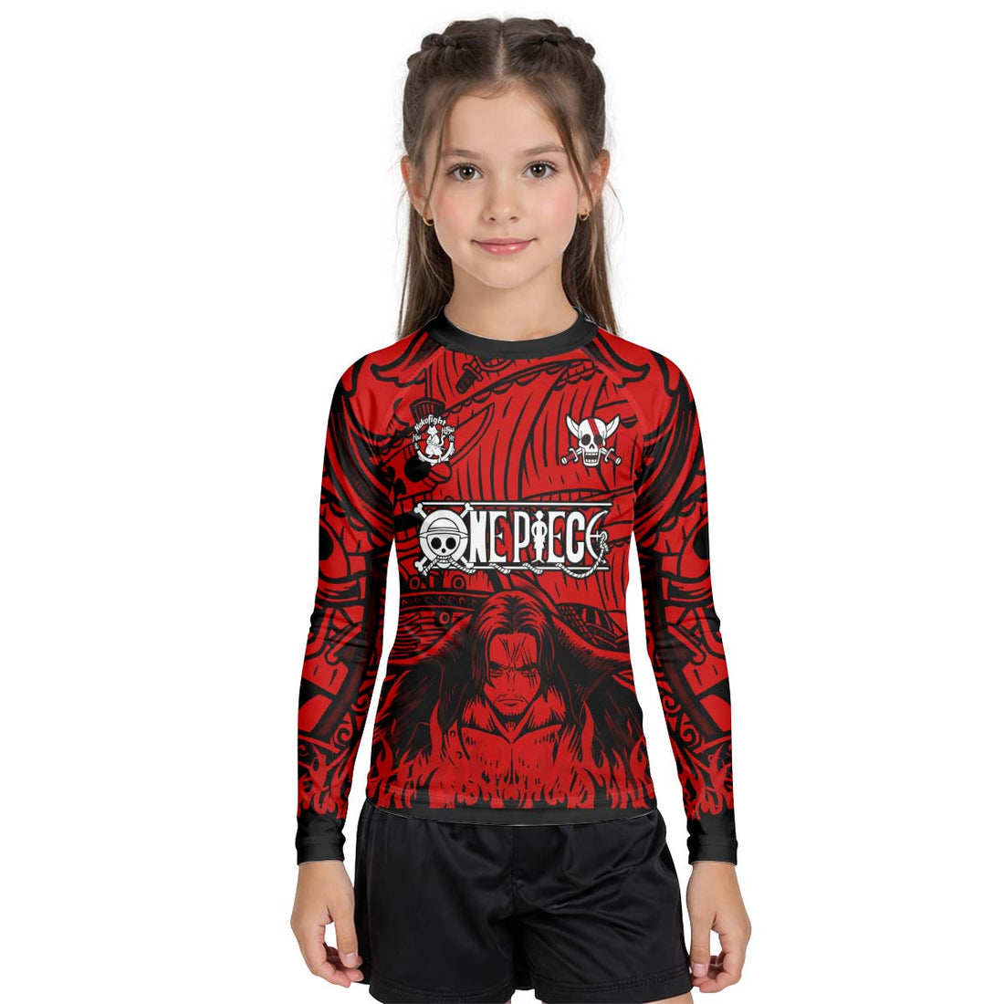 One Piece Red Haired Shanks Kid Rash Guard