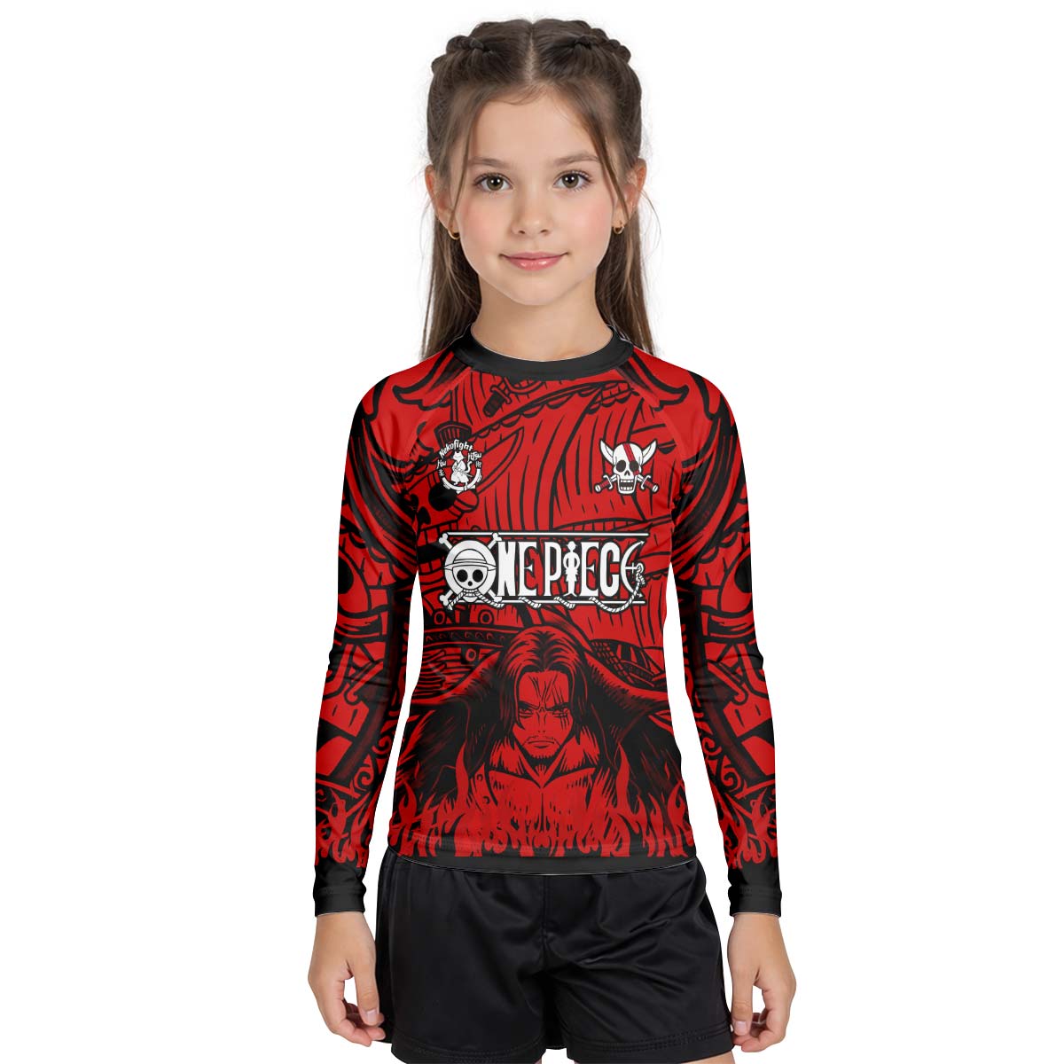 One Piece Red Haired Shanks Kid Rash Guard