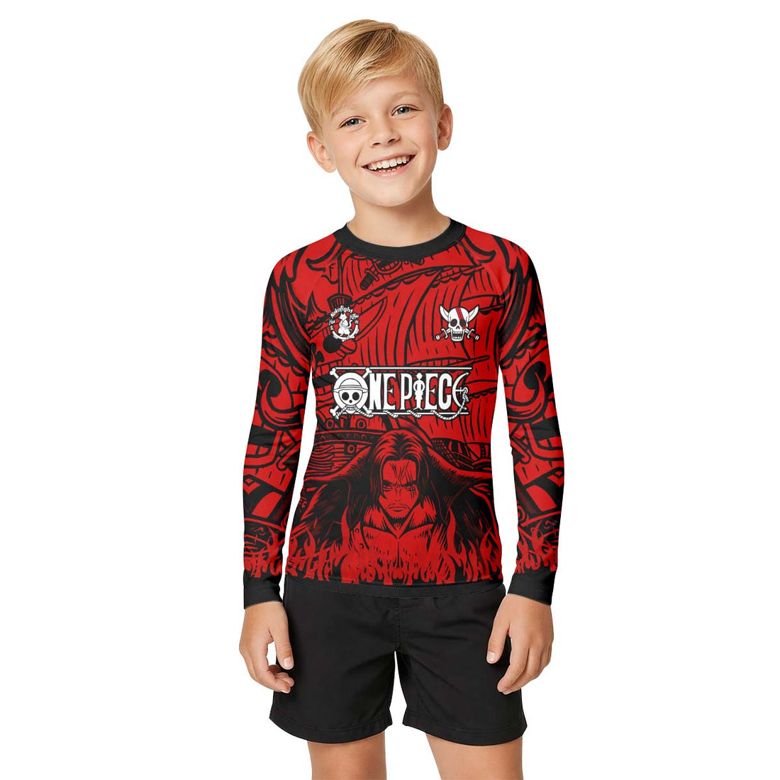 One Piece Red Haired Shanks Kid Rash Guard