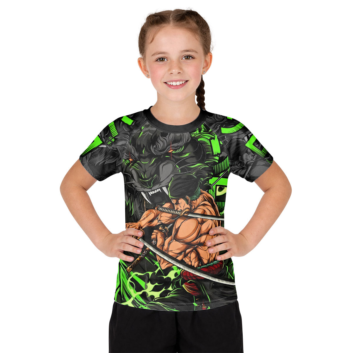 One Piece Zoro Oni Giri Kid Rash Guard