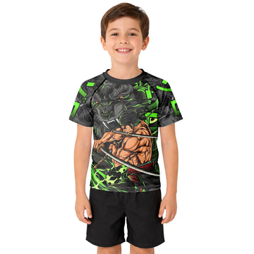 One Piece Zoro Oni Giri Kid Rash Guard