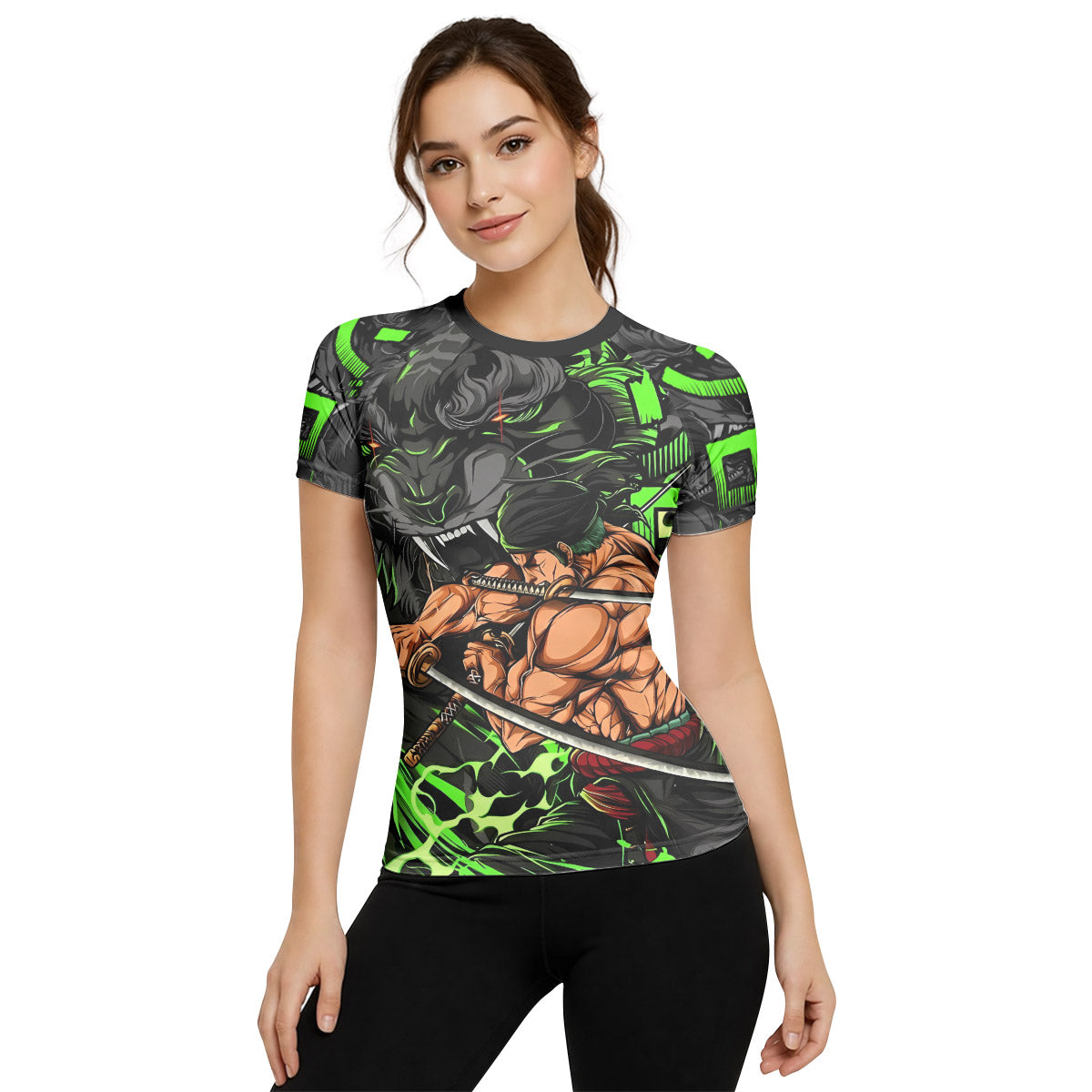 One Piece Zoro Oni Giri Rash Guard