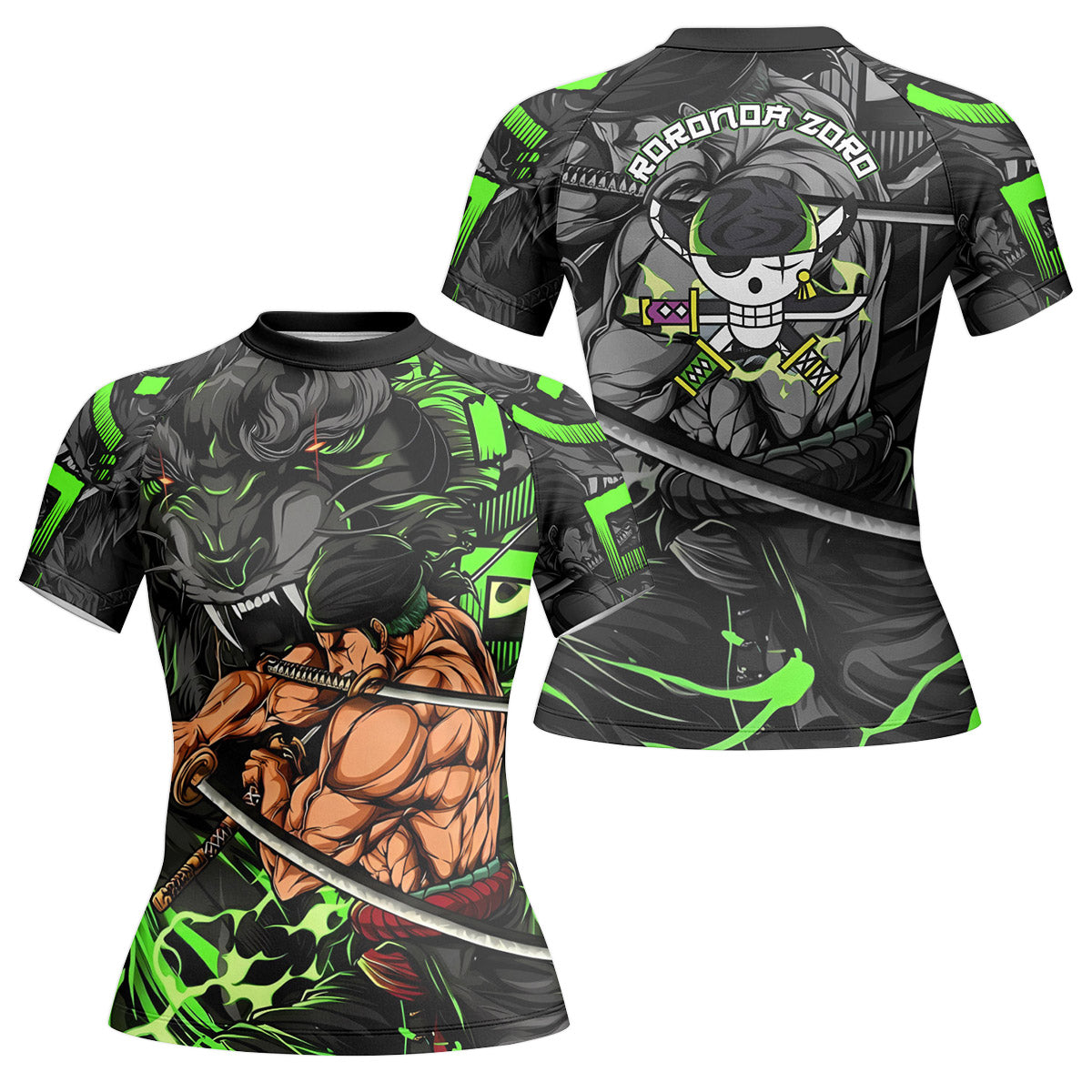 One Piece Zoro Oni Giri Rash Guard