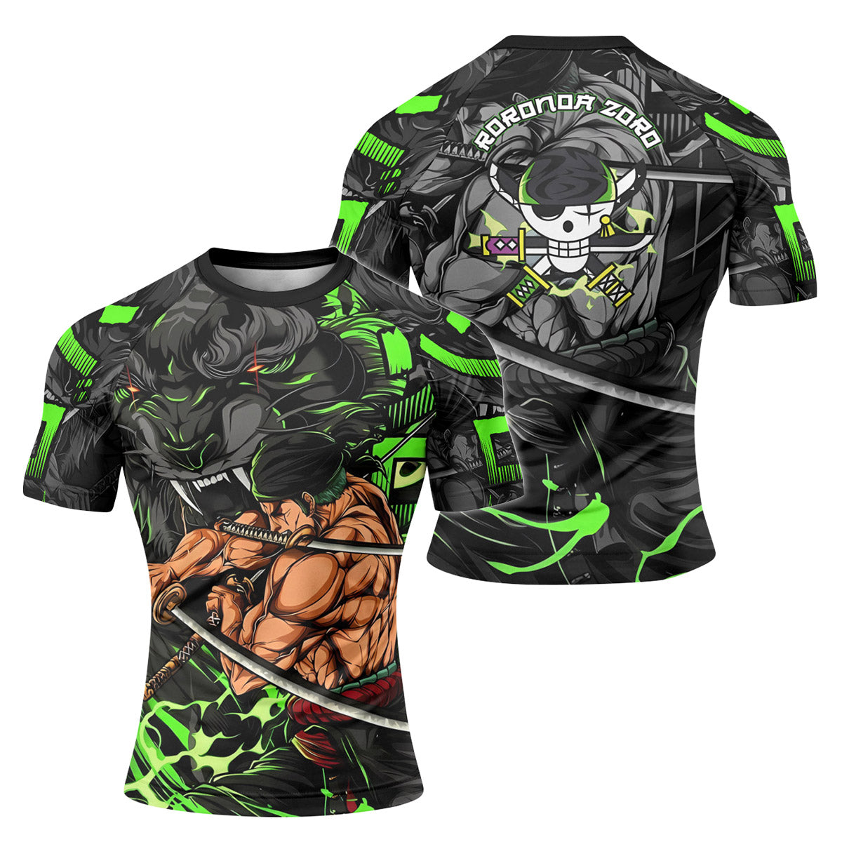 One Piece Zoro Oni Giri Rash Guard