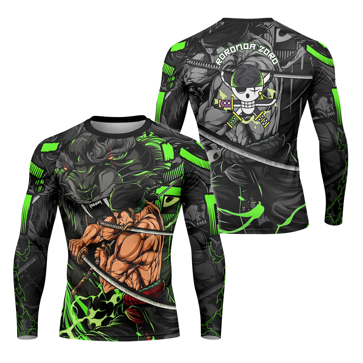 One Piece Zoro Oni Giri Rash Guard