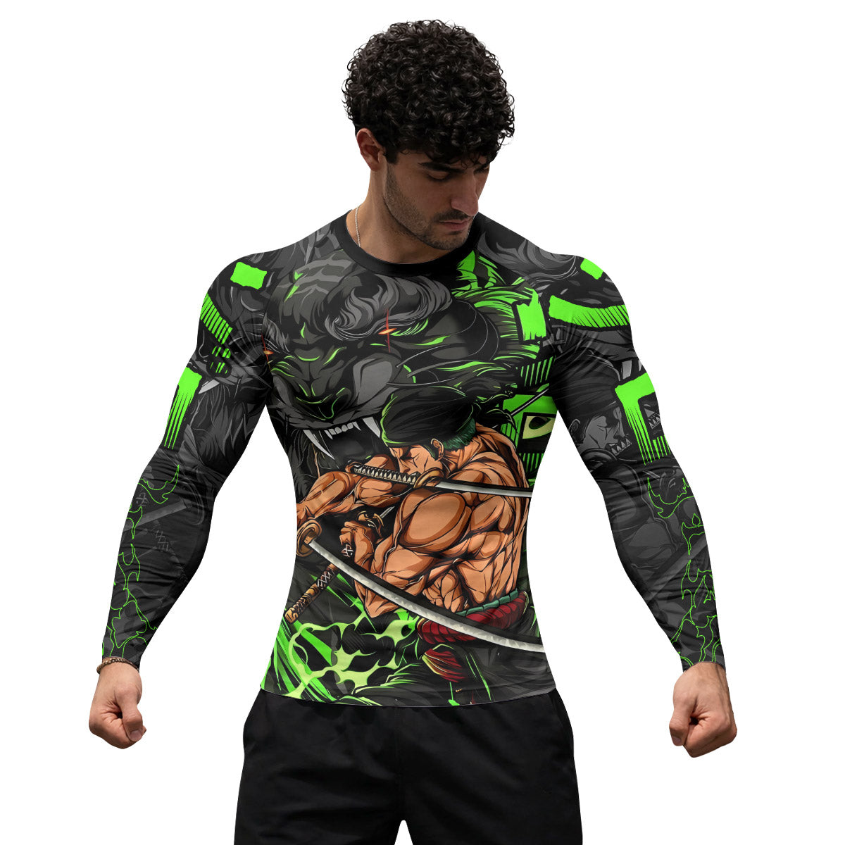 One Piece Zoro Oni Giri Rash Guard