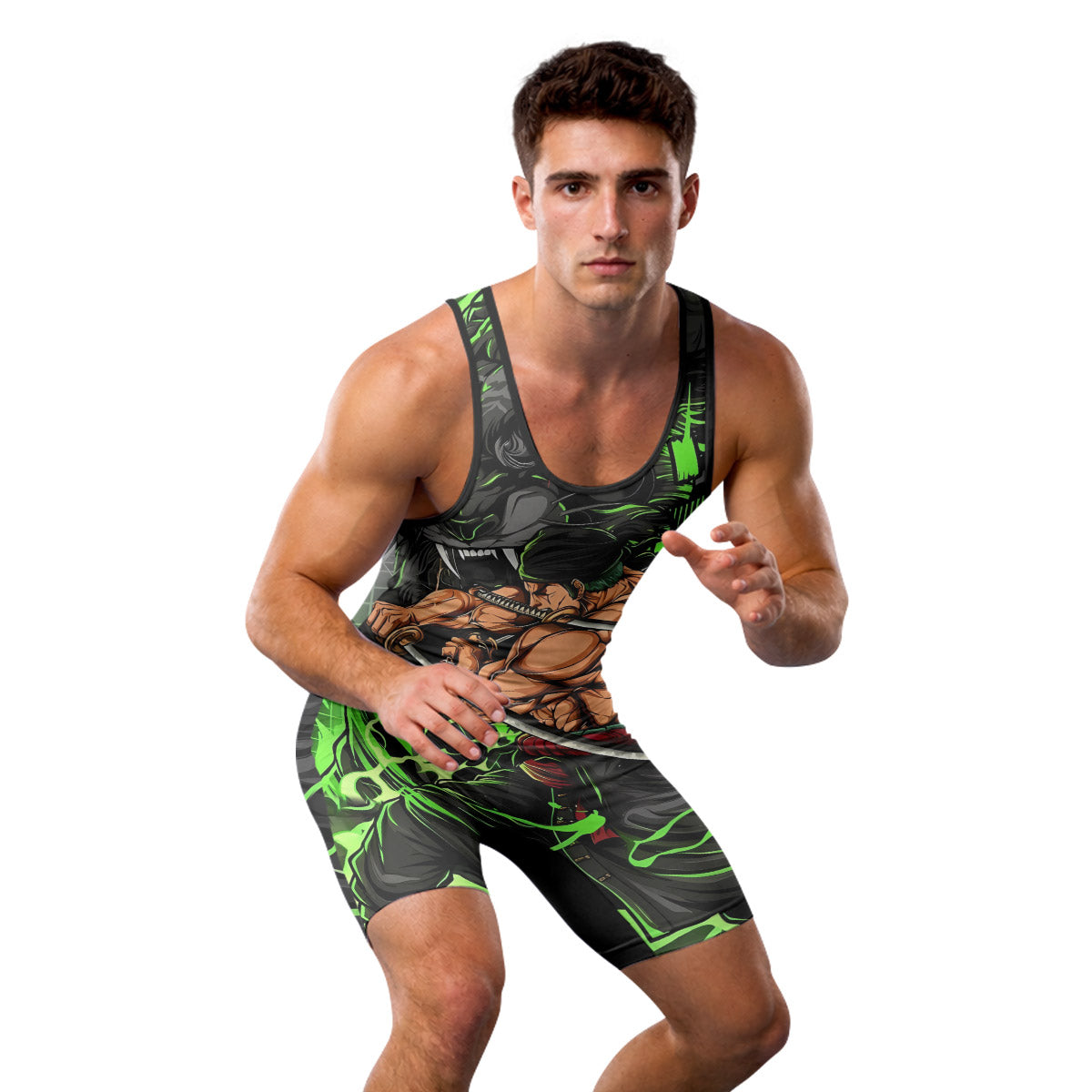 One Piece Zoro Oni Giri Wrestling Singlet
