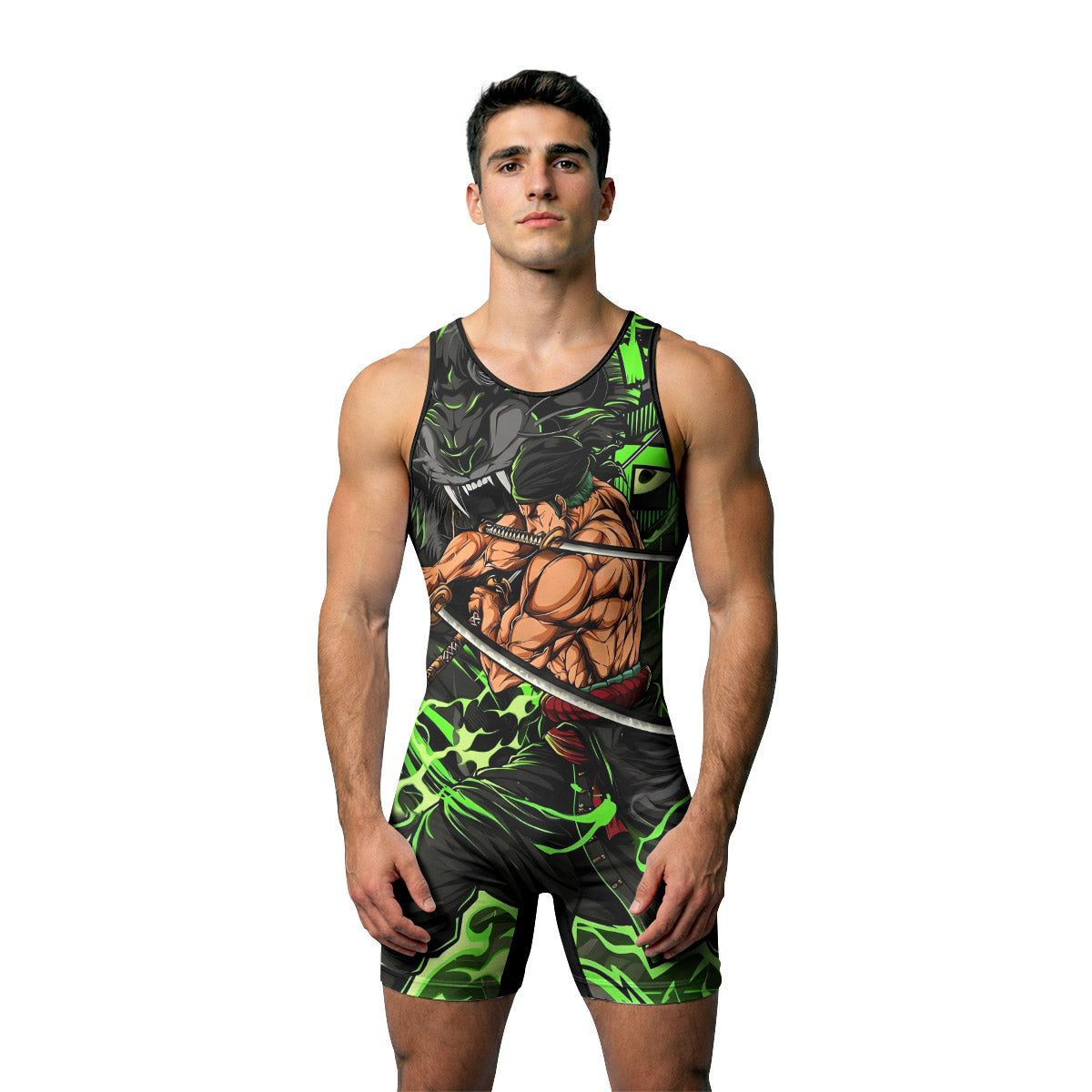 One Piece Zoro Oni Giri Wrestling Singlet
